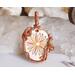 Pottery Flower Copper Wire Wrapped Pendant